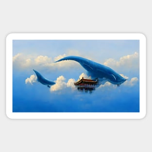 Whales swimming in the sky Sticker